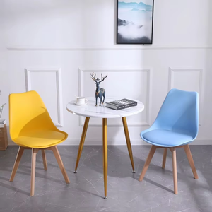 <span class=keywords><strong>Chaise</strong></span> de salle à manger en plastique de style nordique minimaliste, pieds en bois de hêtre, siège portable et élégant pour salle à manger, café, bureau - Product Image 6