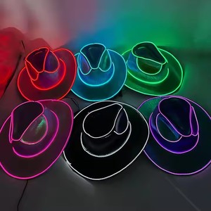 Coloré holographique LED Light-Up Space Cowboy Hat Halloween Christmas Party Bar Cosplay Outdoor-Appropriate Adult Cowgirl - Product Image 2