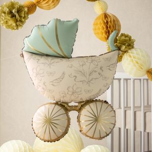 Trend Large Baby Stroller 5pcs Mix Color Foil <b>Balloon</b> Set Oh Baby <b>Balloons</b> First Birthday Baby Shower Bouquet Party <b>Decoration</b> - Product Image 3