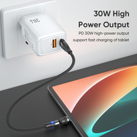 Chargeur rapide de haute qualité 30W, chargeur mural Pd 30W, double port USB A et USB C, adaptateur secteur USB type US/EU/UK