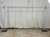 8ft-10ft tuyau et drapé cadre Double barre transversale voile rideau toile de fond arc support robuste pour les événements d'anniversaire de mariage