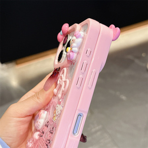 เคสโทรศัพท์มือถือลายการ์ตูนดนตรี KT Cat Bow สำหรับ iPhone 17 Air 16 15 14 Pro Max ลายดอกไม้เรซิ่น 3 มิติ น่ารัก DIY ลายดาว ฝาหลังใส - Product Image 5