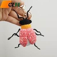 Porte-clés en peluche insecte mignon, pendentif de sac en crochet, breloque insecte de dessin animé, poupée en peluche araignée, coccinelle, abeille