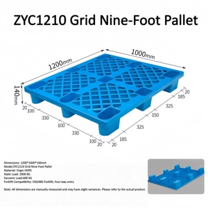 Günstige Leichtlast 9 Fuß HDPE Euro-Palette Einseitig 4-Wege Industrielle Lagerregal-Flachpalette - Product Image 3