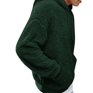 Best Quality Solid Sherpa <b>Lined</b> Winter Full Zip <b>Fleece</b> <b>Hoodie</b> 100% Cotton Oversized Fit Eco-Friendly men's hoodies - Product Image 4