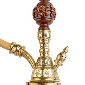 Cachimba al por mayor estilo Khalil Mamoon egipcia, hecha a mano en latón y madera - Set completo Shika Amazonia - Product Image 4