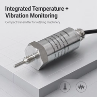 MVT100T : Transmetteur de température et de vibration industriel intégré et isolé pour capteurs Pt100 de 4 mm et 6 mm, destiné aux machines rotatives à moteur