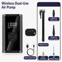Pompe à air sans fil 3000mAh 55W, gonfleur de pneus numérique intelligent 12V, gonflage rapide portable, outil d'urgence pour voiture et vélo
