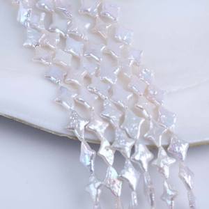 Cuentas de Agua Dulce Naturales Hechas a Mano, Forma de Estrella de Cuatro Puntas, Color Rosa, Orificio Recto, Venta al por Mayor en Zhuji, Accesorios de Bricolaje, Estilo Barroco - Product Image 4