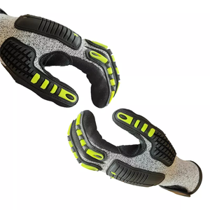 قفازات عمل جلدية واقية مقاومة للقطع بمعيار ANSI A4 ومضادة للصدمات من مطاط TPR، ميكانيكية مخصصة لحقول النفط والبناء بمستوى أمان 5 وشعار مخصص - Product Image 4