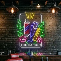 Enseigne néon LED personnalisée pour barbier, salon de coiffure, logo publicitaire, décoration murale, lumières néon sur mesure