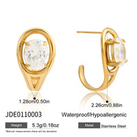 Boucles d'oreilles clous en zircon Gaovo de style luxe premium pour femme, résistantes au ternissement, en acier inoxydable, bijoux de mode automne-hiver