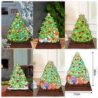 LS Classic 5D DIY Peinture au diamant Panneau de densité de peuplier simple face Bois 5D Décoration d'arbre de Noël Ornement