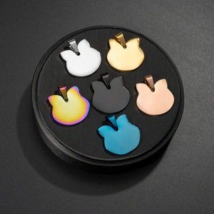 Ciondolo a Forma di Gatto in Acciaio Inossidabile, Charm a Testa di Gatto, Targhetta Promozionale in Metallo per Nome, ID e Indirizzo - Product Image 4