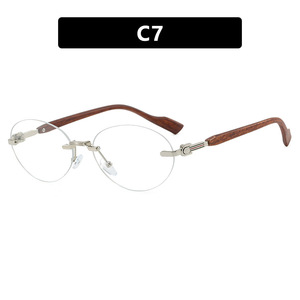 Unisex Frameless Cut Edge Oval <b>Sunglasses</b> Fashion Street Style UV400 Protection - Product Image 6