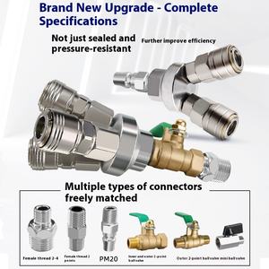 3-weg Luchtspruitstuk 4-poorts Industriële Pneumatische Luchtcompressor Snelle Aansluiting In-Line Luchtslang Omleiding Met 3 Koppelingen - Product Image 4