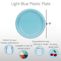 Assiettes de présentation rondes en plastique PS de couleur unie pour fêtes et dîners