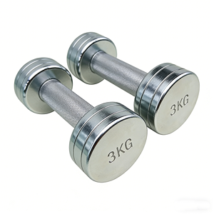 Mancuernas de Peso Fijo de Acero Cromado de 3 kg para Entrenamiento Físico en Casa - Product Image 5
