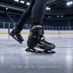 Patins à glace pour adultes et enfants OEM, coque rigide en PP, lame intégrée en acier inoxydable, doublure en polaire, taille 34-45, vente en gros - Product Image 2