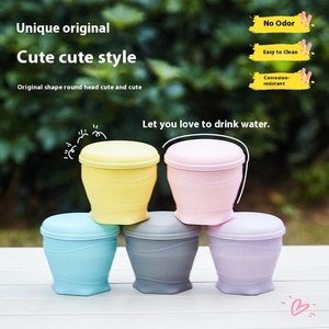 2025 Cangkir Macaron Silikon 180ml Baru Desain Lipat Lucu dan Menyenangkan Dapat Digunakan Kembali Ramah Lingkungan Warna Logo Dapat Disesuaikan Peralatan Minum Lintas Batas - Product Image 3