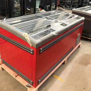 Congélateurs commerciaux de porte en verre incurvé de crème glacée à Double <span class=keywords><strong>arc</strong></span> de coffre de couvercle ouvert de dessus d'île profonde coulissante - Product Image 4