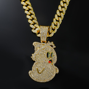 สร้อยคอจี้รูปผีการ์ตูนน่ารักสุดฮิตปี 2026 สไตล์ฮิปฮอปแฟชั่นสำหรับผู้ชาย ทำจากโลหะผสม ขายส่งเครื่องประดับ - Product Image 2