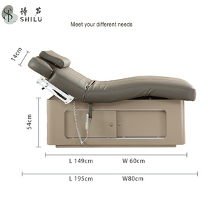 Lit de <span class=keywords><strong>massage</strong></span> moderne en acier inoxydable à température constante avec revêtement en cuir PU, multifonctionnel pour soins du visage, extensions de cils, tatouage, salon, <span class=keywords><strong>spa</strong></span>, domicile - Product Image 5