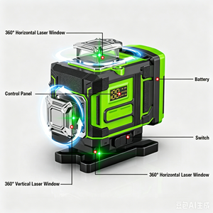 Nuevo Nivel Láser <span class=keywords><strong>Digital</strong></span> Portátil de Bolsillo Multifuncional de Alta Potencia 4D con 16 Líneas Verdes para Azulejos - Product Image 1