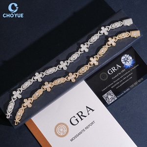 Eye Design Moissanite Cuban Link Bracelet Rhodium Plated Solid 925 Silver Hiphop <b>Iced</b> <b>Out</b> Jewelry - Product Image 2