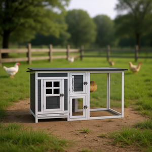 Cage à poules Miemimic, cage à volailles en bois, extérieur/intérieur, enclos pour petits animaux avec espace de course, respectueux de l'environnement - Product Image 2