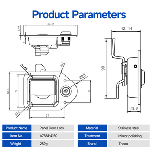 Kích Thước Nhỏ Thép Không Gỉ Máy Phát Điện Tán Kim Loại Cửa Khóa Rv Xe Tải Cửa Hộp Công Cụ Mái Chèo Chốt Khóa Cho Van Xe Tải Các Bộ Phận Cơ Thể - Product Image 2
