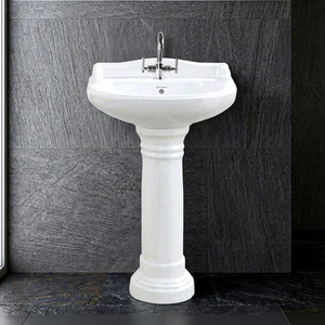 Lavabo sur pied en céramique décoratif de style indien pour salle de bain d'hôpital, équipement sanitaire - Product Image 6
