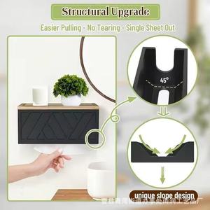 Wall Mounted Toilet <b>Paper</b> Holder Rectangular No Drilling Required <b>Kitchen</b> Bathroom Storage Box For Personal Care Kitchenware - Product Image 2