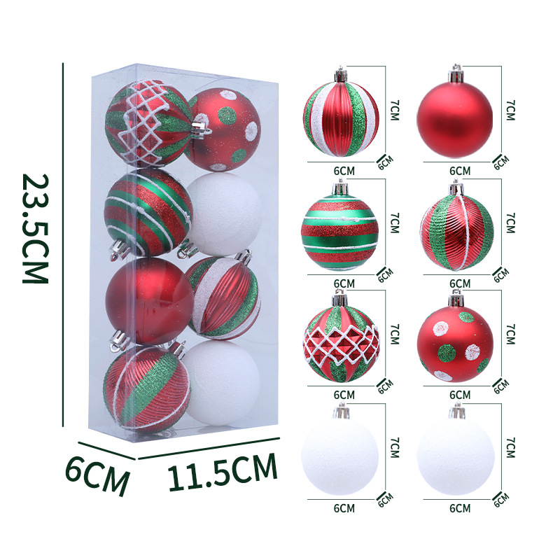 แพ็คแปดชิ้นสีแดงและสีเขียว