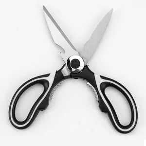 HYSTIC Grade Industrial Kitchen Scissors Stainless Steel Bottle Opener Garlic Scissors With Sharp Tip For Pruning