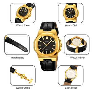 Men's round chronograph <b>watch</b> Luxury leather <b>watch</b> strap 30M waterproof quartz <b>watch</b> Wholesale <b>watches</b> - Product Image 2