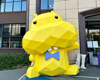 Grande sculpture en FRP personnalisée, modèle d'animal de dessin animé, mousse, acier inoxydable, décoration extérieure tridimensionnelle