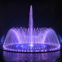 Fontaine musicale durable à contrôle complet, motifs multi-jets, éclairage LED multicolore, équipement extérieur