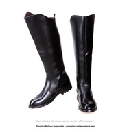 Bottes de cowboy hautes pour hommes avec fermeture éclair, bout pointu, antidérapantes, chaudes, tendance automne, mode extérieure, pour cavalier