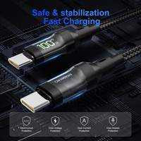 Tressé PD 60W USB C TYPE C Câble de Charge Rapide 1M 2M Nylon IOS Compatible LCD Écran pour iPhone 15 16 Type-C Câble de Données