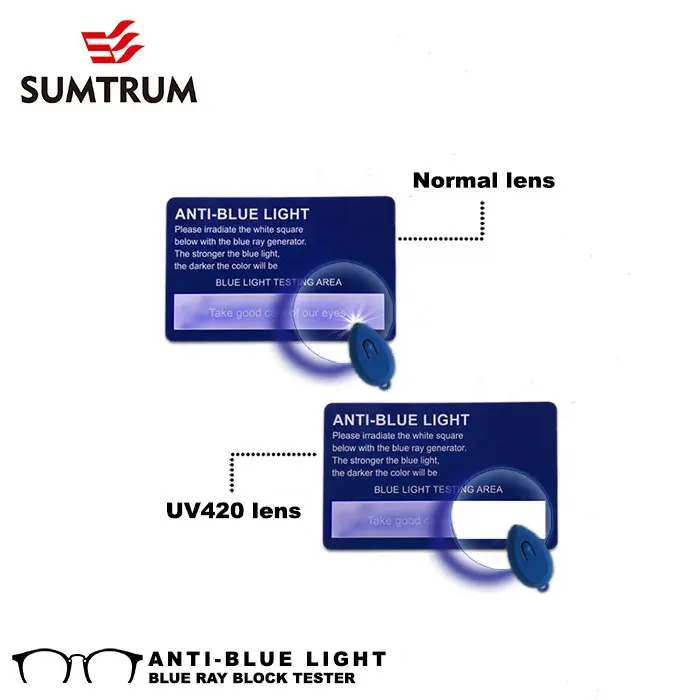 2022 Blue Light Block Test PVC Card Eyewear Accessories Blue Light Filter Test Kit Eyeglasses Accessories With Blue Shell Light