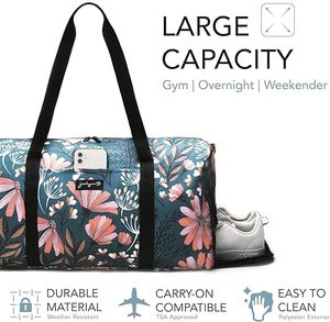 Échantillon gratuit, sac de voyage pliable de grande capacité imperméable avec sac à chaussures, sac de voyage, sac de sport, sac de gym, fabriqué en usine - Product Image 2