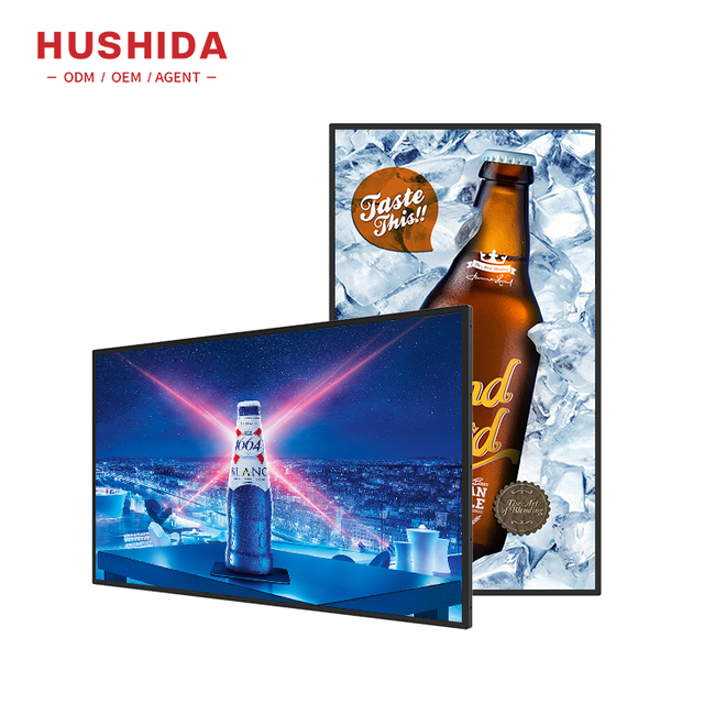 HUSHIDA 32" 43" 55" 2K 4K WIFI ultra Thin Wall Mount Digital Signage Screen Lcd Advertising Display for Indoor