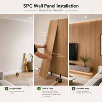 Panneau mural 3D SPC de 4 mm, fin, léger, imperméable, facile à installer, écologique, revêtement mural intérieur pour salle de bain