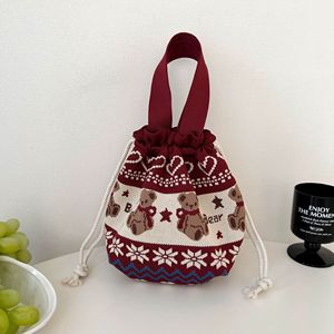 Bolso de Mano con Cordón Tejido con Patrón de Dibujos Animados, Ligero, Duradero, Suave, de Gran Capacidad, para Almacenar el Almuerzo, para <span class=keywords><strong>Mujer</strong></span> - Product Image 2
