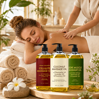 Huile de massage naturelle pour les muscles endoloris, apaisante et hydratante, avec de l'huile de lavande et de pépins de raisin, eucalyptus, citron, soin du corps SPA