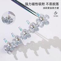 Support magnétique pour la pratique des ongles, support de manucure, paillettes, motifs de fleurs, 1 ensemble
