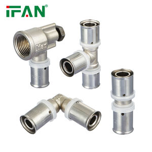 Pour IFAN ISO15875 usine OEM Pex presse raccords couleur lisse personnalisé 16-32mm fileté en laiton Pex raccords de tuyauterie longue durée - Product Image 1