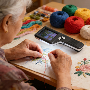 LEDライト付きポータブルデジタル顕微鏡 7倍/12倍/19倍 3段階倍率 スクリーン拡大鏡 写真撮影・読書用 - Product Image 5