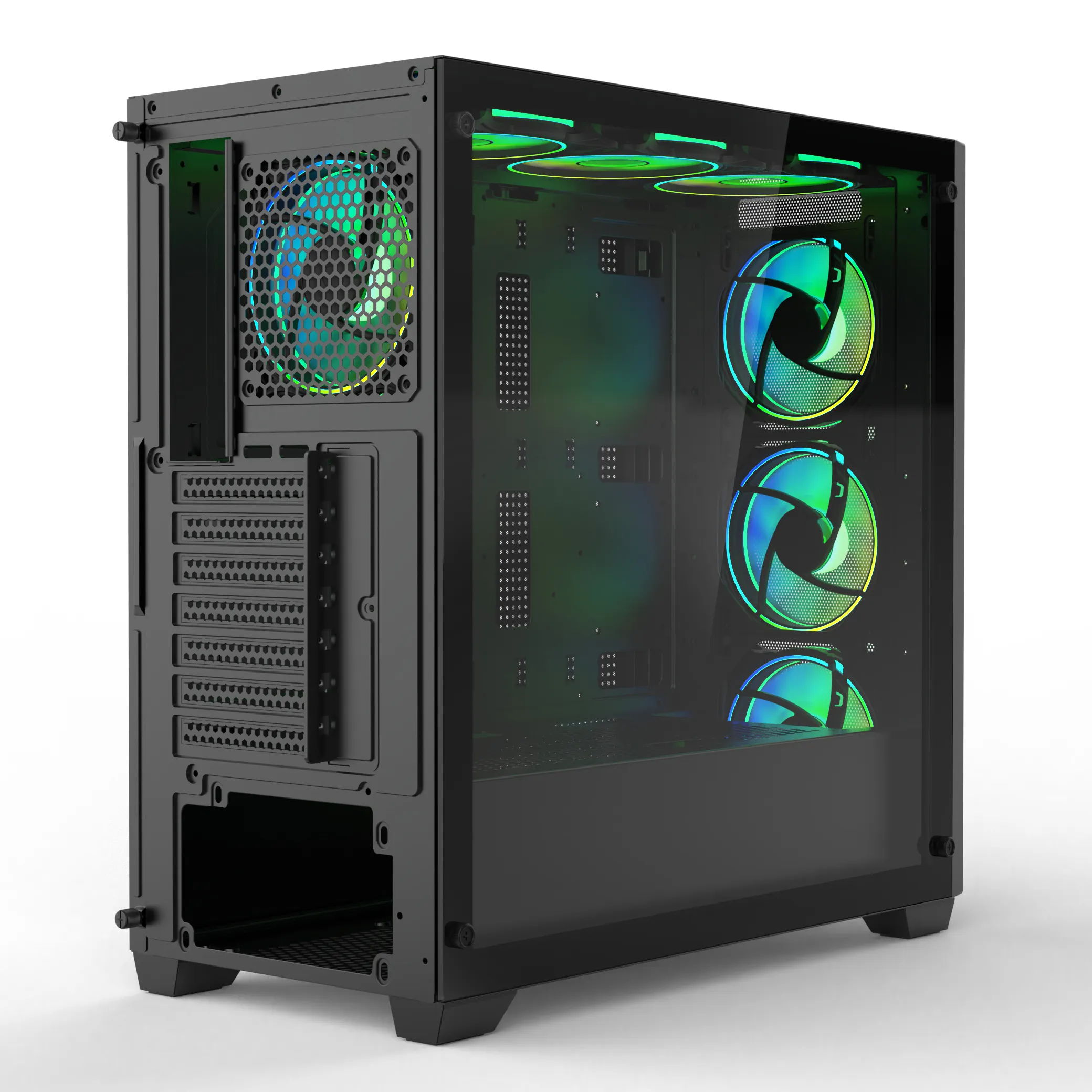 2023 Hot Bán thương hiệu hàng đầu chơi game PC trường hợp Tempered Glass bảng điều chỉnh xem đầy đủ máy tính để bàn trường hợp máy tính RGB Fan ATX trường hợp PC tủ